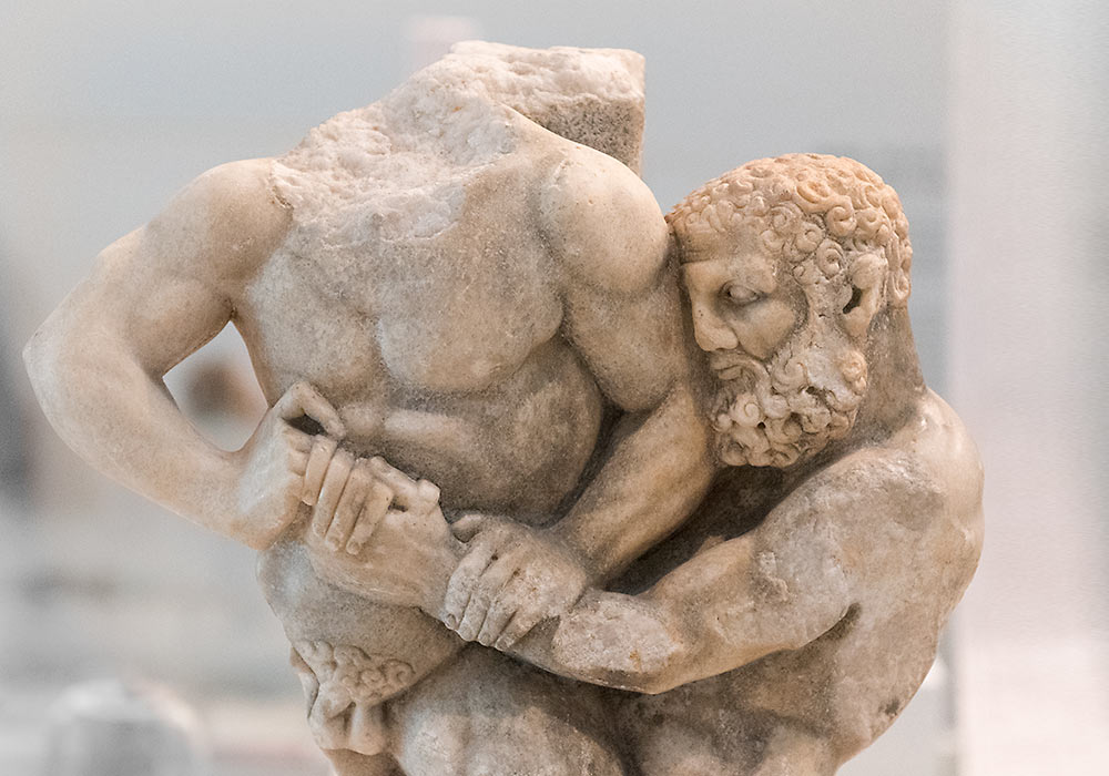 Hercules wrestling with Antaeus