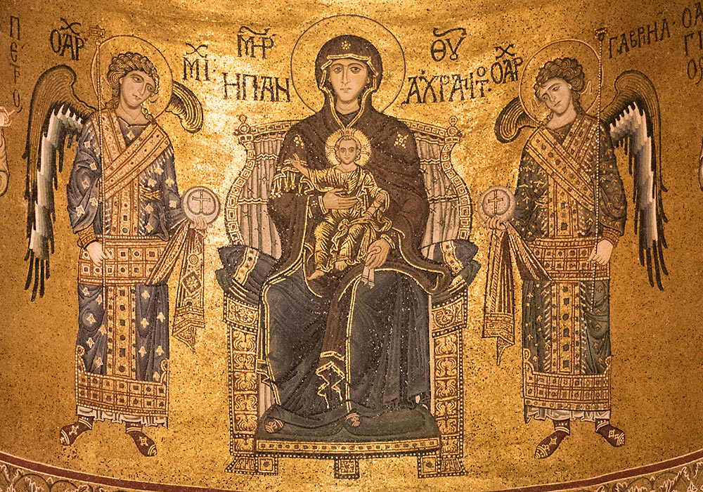 Monreale Cathedral: The Virgin and Child enthroned.
