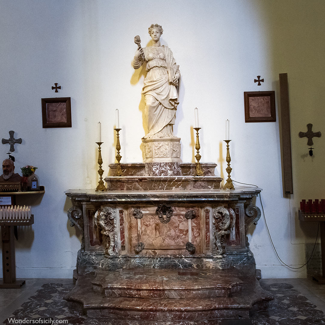 St. Agatha’s altar in the Taormina Cathedral