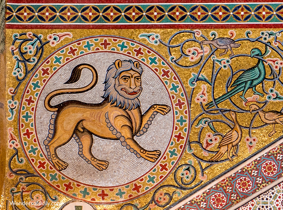 Lion mosaic, Cappella Palatina