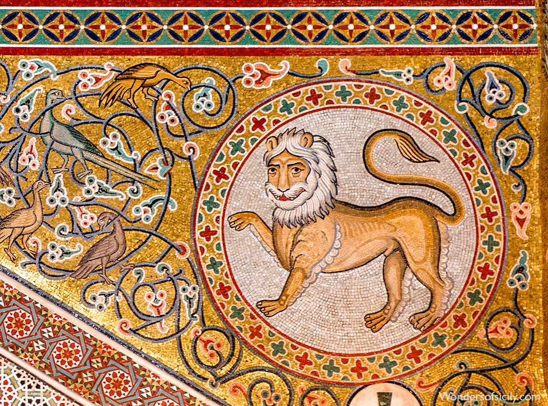 Lion mosaic, Cappella Palatina