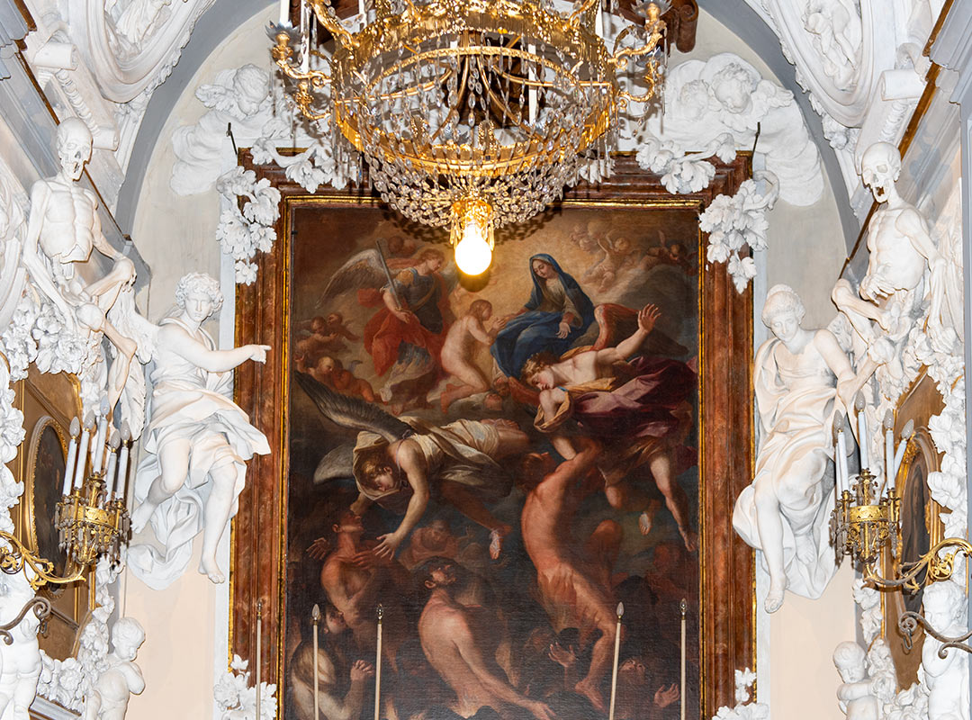 The chapel of the souls in purgatory (anime purganti), decorated in 1696 by Giacomo Serpotta